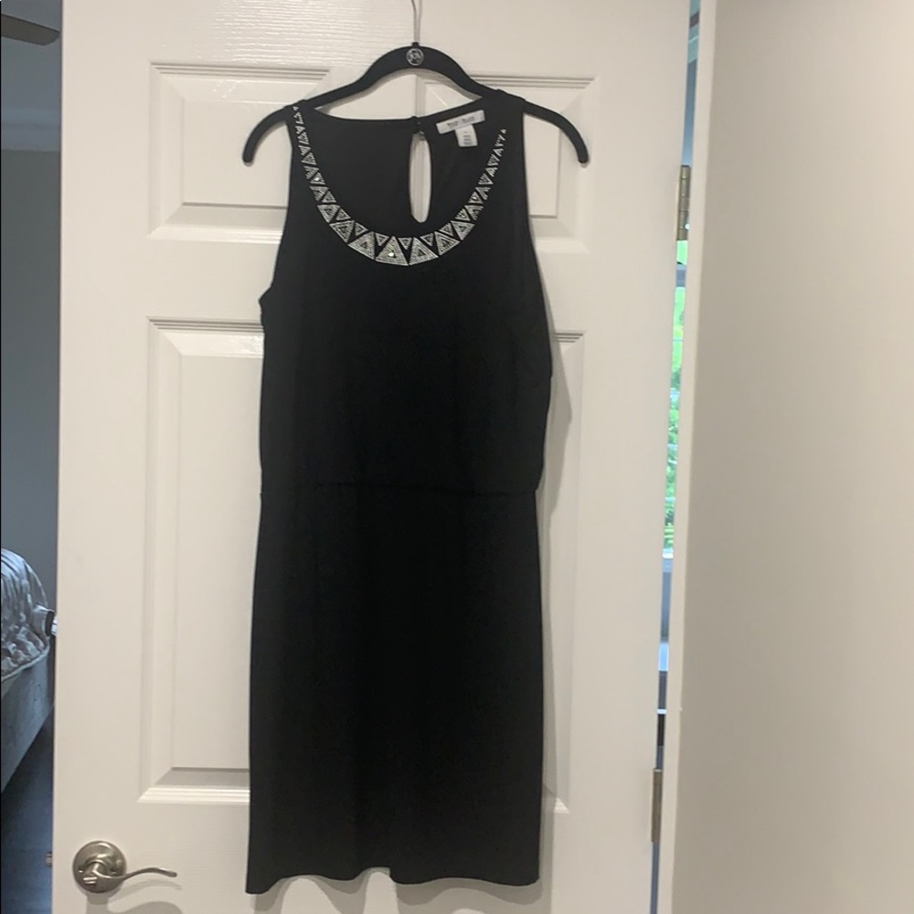 WHBM Size L Black Blouson Dress